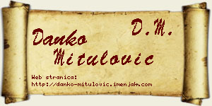 Danko Mitulović vizit kartica